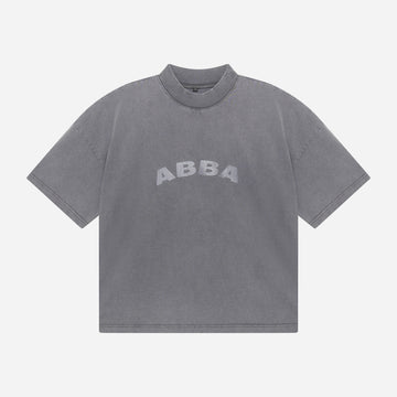 ABBA GREY WASHED BOXY TEE